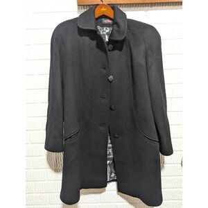Alorna Women's Vintage Black Wool Nylon Blend Dress Winter Coat Jacket Size S